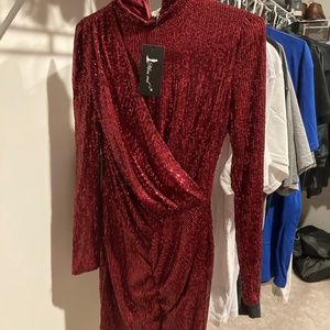 Burgundy sequin dress size L